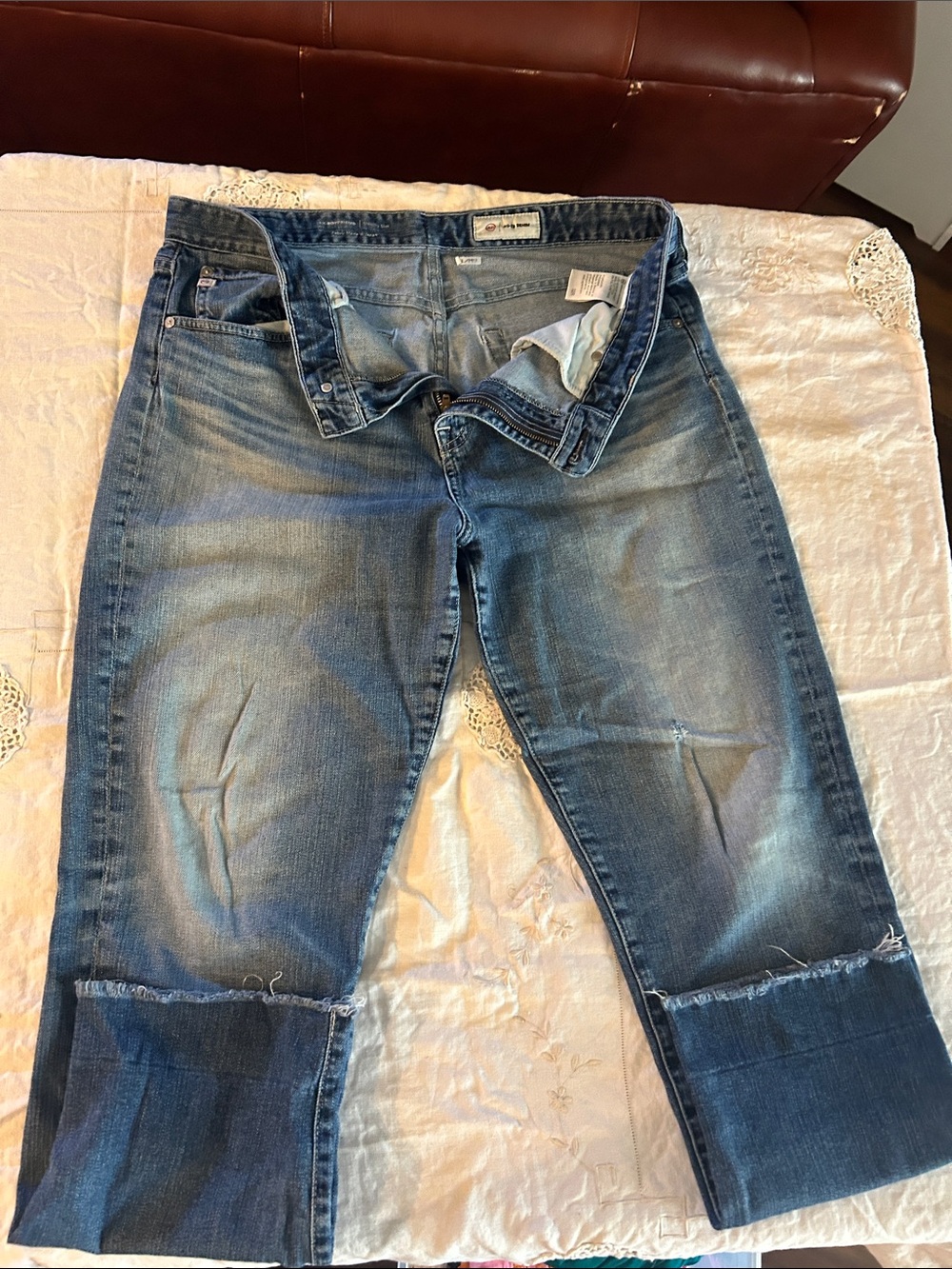 Ag Adriano Goldschmied Straight Jeans in Faded Blue sz 32R